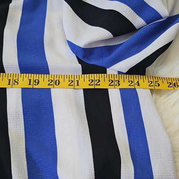 Cato Blue, Navy, and White Striped Popover Blouse - Picture 13 of 14